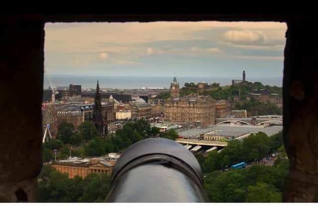 A view of Edinburgh from the castle