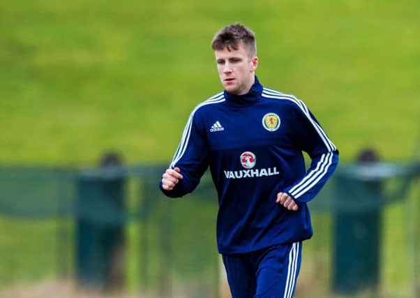 Liam Polworth gets on the ball in training ahead of Scotland U21s game in Angiers tomorrow night. Picture: SNS
