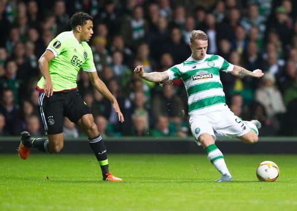 Leigh Griffiths in action for Celtic against Ajax. Hoops chief Peter Lawwell has said the club are among Europe's elite clubs. Picture: John Devlin