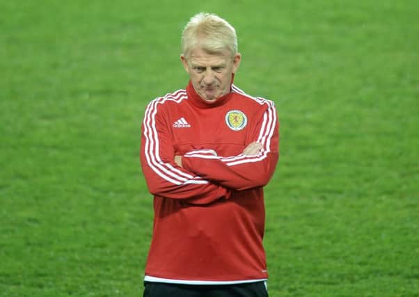 Gordon Strachan oversees training ahead of the Czech Republic match. Picture: Michal Cizek/AFP/Getty Images