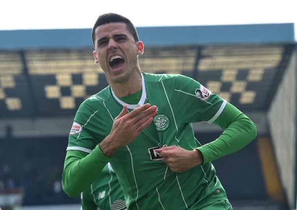 Celtic star Tom Rogic celebrates after a superb winning goal against Kilmarnock last Saturday. Picture: SNS
