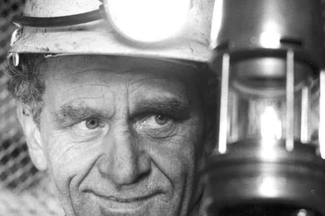 Colliery oversman John Watson with a Davy lamp at the Castlebridge shaft of Longannet complex in Fife, October 1986.
