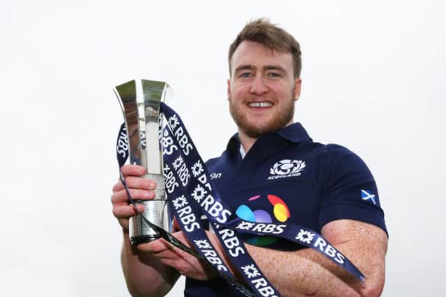 Stuart Hogg with the RBS Six Nations Player of the Championship award