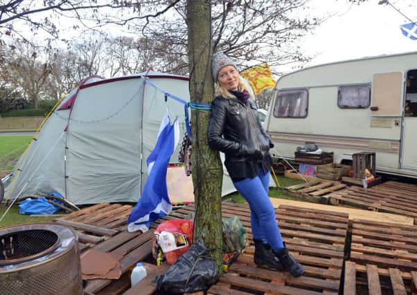 The campers have been on the Holyrood site for several months. Picture: Jon Savage