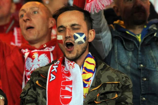 Polish fan at Scotland v Poland Euro 2016 qualifier. Picture: Lisa Ferguson