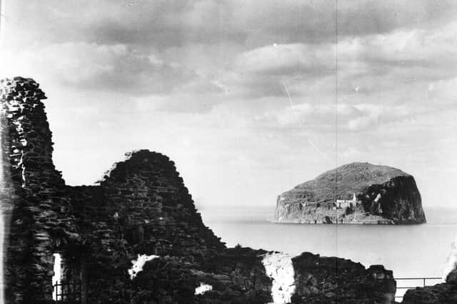 Bass Rock seen through a gap in the walls of Tantallon Castle. Picture: TSPL