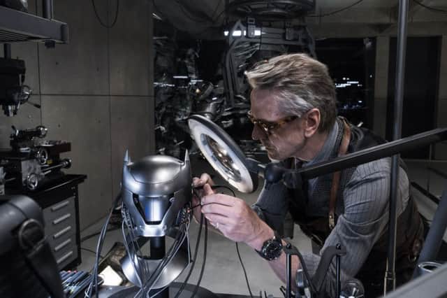 Jeremy Irons on the set of Batman v Superman: Dawn of Justice