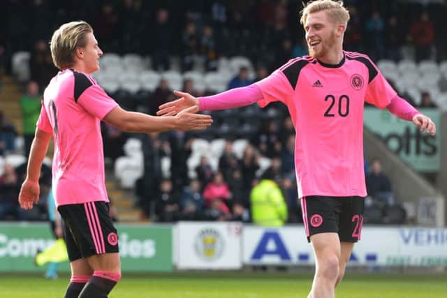 Goalscorers Jason Cummings (left) and Oliver McBurnie. Picture: SNS