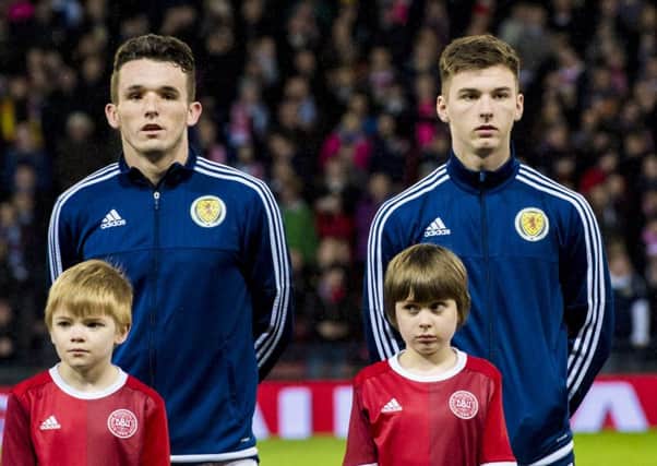 Scotland's John McGinn (left) and Kieran Tierney excelled in the match. Picture: SNS