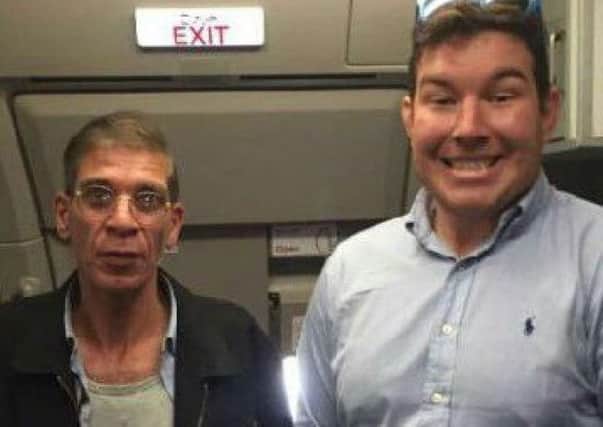Ben Innes posed with the alleged hijacker.