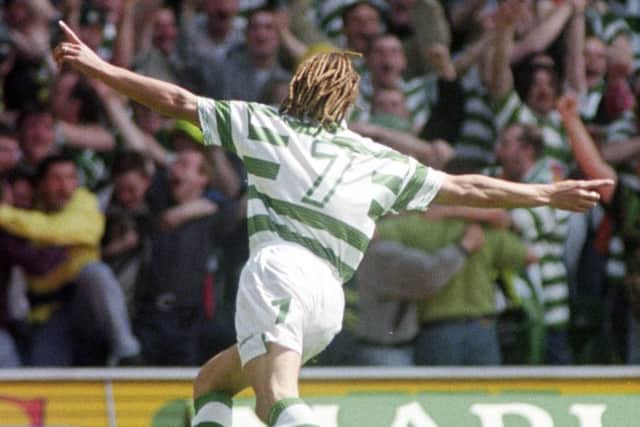 Henrik Larsson opened the scoring on that memorable day. Picture: SNS