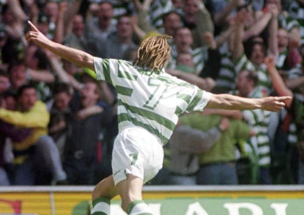 Henrik Larsson opened the scoring on that memorable day. Picture: SNS