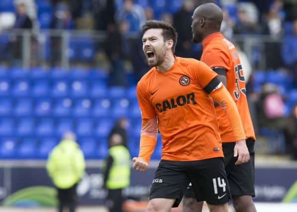 Dundee Utd's Ryan Dow at full-time. Picture: SNS Group