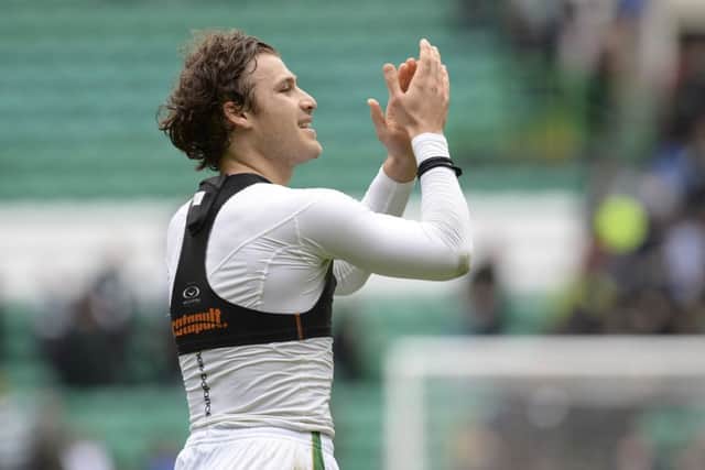 Sviatchenko at full-time after helping Celtic to defeat Hearts. Picture: SNS