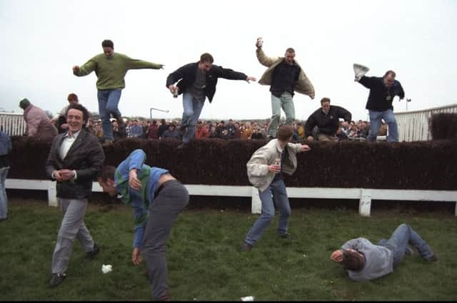 1997: IRA bomb threats stopped the Grand National and 70,000 spectators were evacuated from Aintree. Picture: Allsport