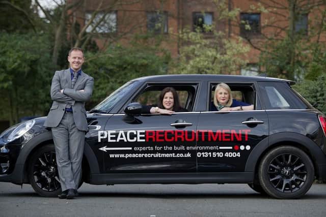 left to right: Chris Peace, Managing Director of Peace Recruitment, Tamara Jaberu, Director of Trades & Labour at Peace Recruitment; Lynsey Innes from Ultimate Finance photo/Peter Sandground