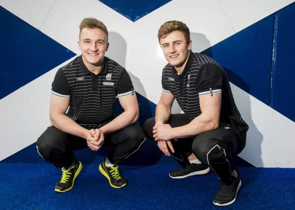 Ross McCann (left) and Patrick Kelly will spend 15 weeks in New Zealand after winning John Macphail rugby scholarships. Picture: Gary Hutchison/SNS/SRU