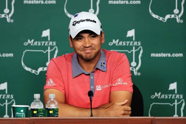 Jason Day of Australia speaks to the media after a practice round: Picture: David Cannon/Getty Images