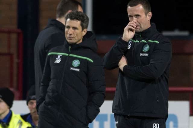 Celtic assistant manager John Collins (left) with manager Ronny Deila. Picture: SNS