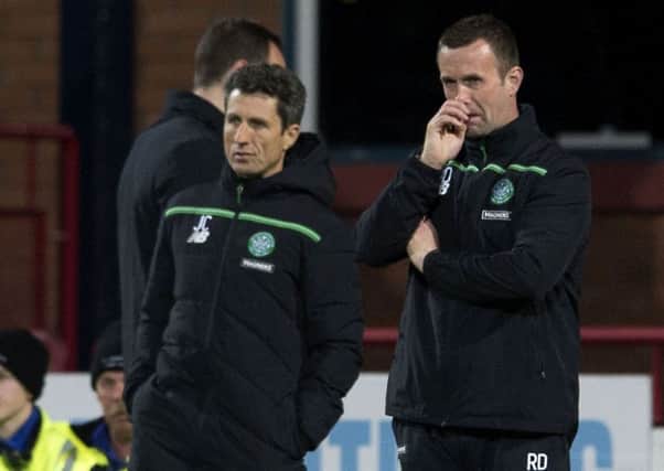 Celtic assistant manager John Collins (left) with manager Ronny Deila. Picture: SNS