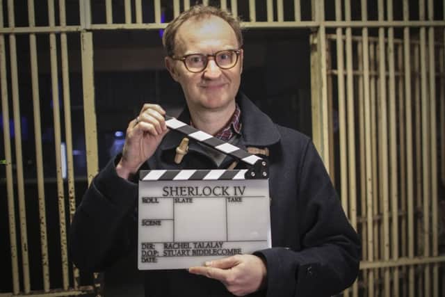 Mark Gatiss tweeted a photo of himself teasing the series. Picture: BBC