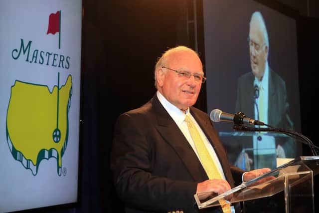 Renton Laidlaw received the Masters Major Achievement for recognition of working at 40 Masters in 2013. Picture: Getty Images
