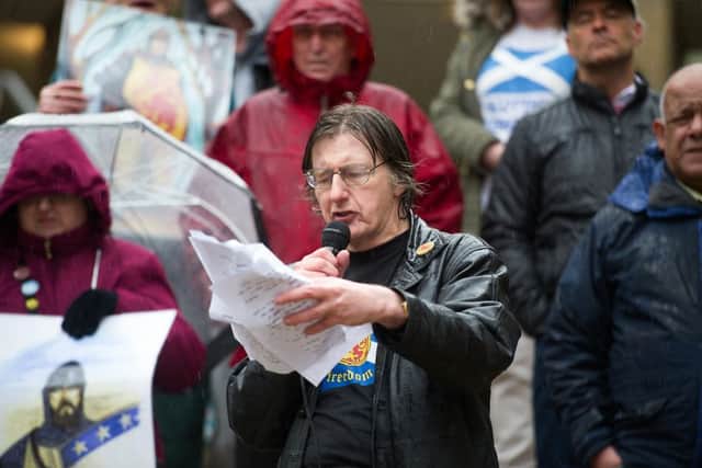 James Scott reads the group's declaration of Glasgow. Picture: John Devlin/TSPL