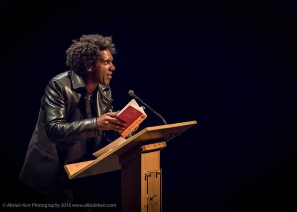 Poet Lemn Sissay performs at StAnza 2016