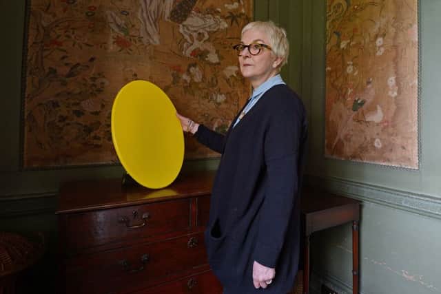 Jo Edwardson's yellow egg-shaped sculpture provides a flash of neon. Picture: Neil Hanna