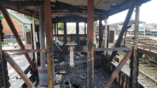 The interior damage to the brake van has been estimated at over Â£20,000 to repair. Picture: Kingdom News