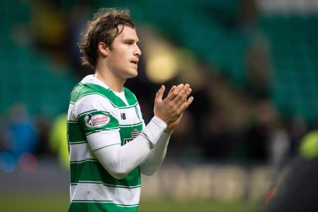 The Celtic centre back is nursing a thigh injury. Picture: SNS