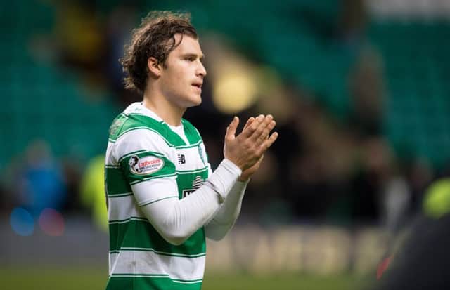 The Celtic centre back is nursing a thigh injury. Picture: SNS
