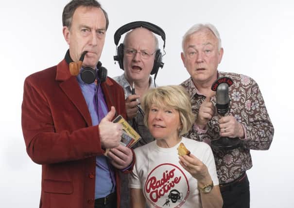 Angus Deayton, left, with his fellow cast members Philip Pope, Helen Atkinson Wood and Michael Fenton Stevens