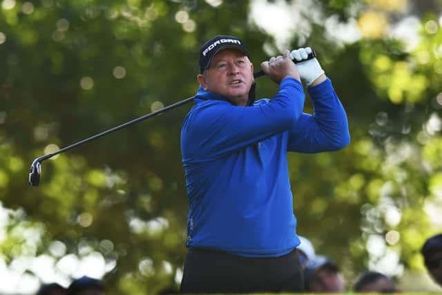 Ian Woosnam tees off at the third in his second round at Augusta National. Picture: Getty Images