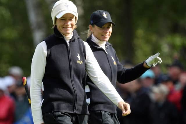 Catriona Matthew, left, has been praised by Solheim Cup captain Annika Sorenstam. Picture: David Cannon/Getty Images