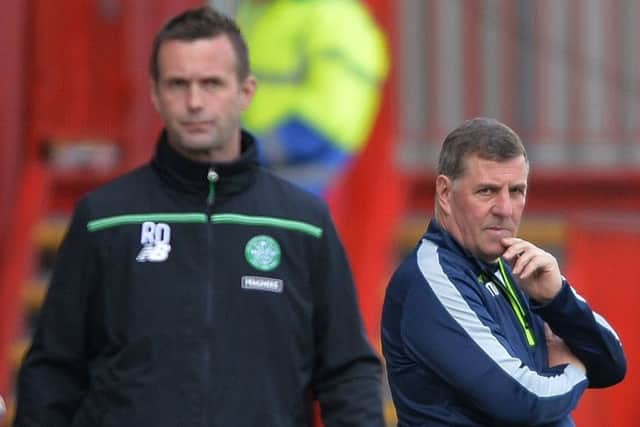Motherwell manager Mark McGhee did not shake Ronny Deila's hand at the end of the match. Picture: Mark Runnacles/Getty Images