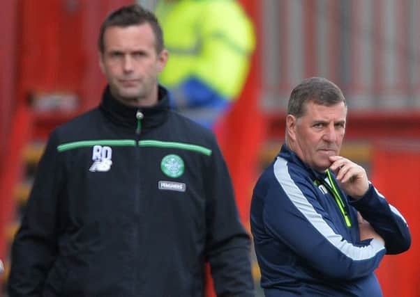 Motherwell manager Mark McGhee did not shake Ronny Deila's hand at the end of the match. Picture: Mark Runnacles/Getty Images