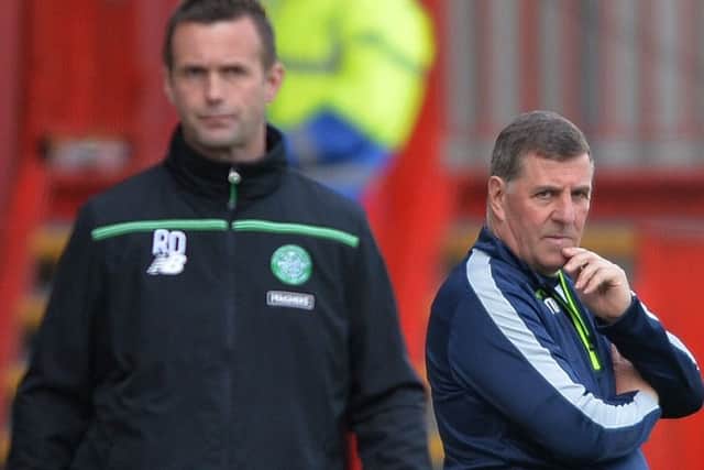 Mark McGhee looks on during the Celtic - Motherwell tie at Fir Park. Picture: Getty Images