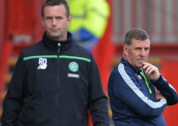 Mark McGhee looks on during the Celtic - Motherwell tie at Fir Park. Picture: Getty Images