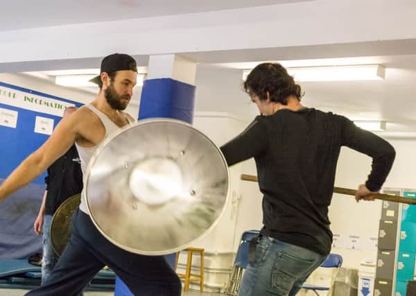 Ben Dilloway and Ben Turner in rehearsals for The Iliad