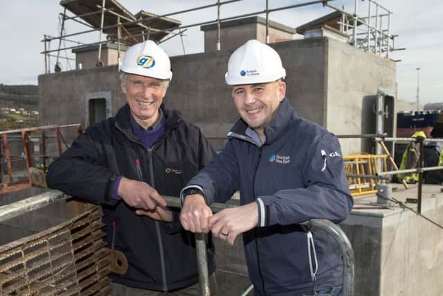 John Offord, Managing Director, Gael Force Group and Richard Darbyshire, Orkney Regional Manager, Scottish Sea Farms. Picture: contributed