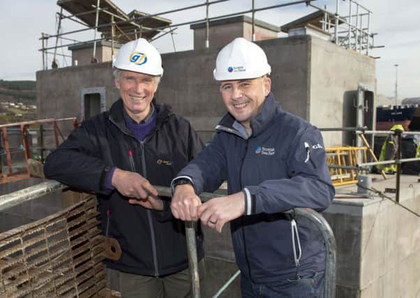 John Offord, Managing Director, Gael Force Group and Richard Darbyshire, Orkney Regional Manager, Scottish Sea Farms. Picture: contributed