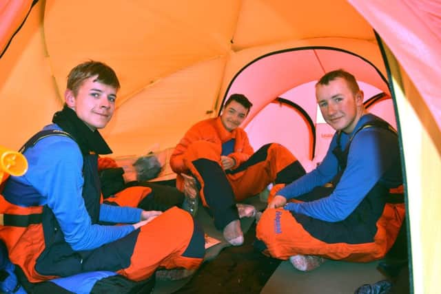 Scott Coomber (16, Forrester HS), Ryan Hume (15 Liberton), Gregor Whitlie (16 Forrester HS). Picture: Polar Academy