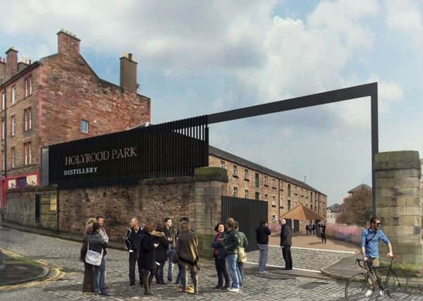 An artists impression of plans for the Holyrood Park Distillery on the site of the former Engine Shed. Picture: Contributed