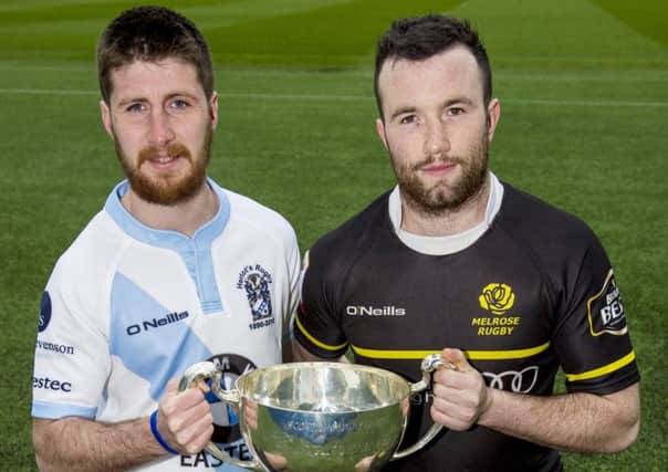 Gregor McNeish of Heriot's, left, will lock horns with Bruce Colvine of Melrose in Saturday's BT Cup final. Picture: Bill Murray/SNS