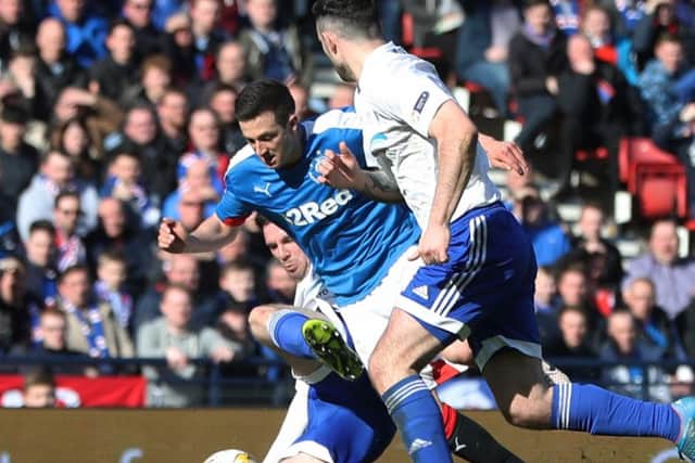Jason Holt in action against Peterhead. Picture: Ian MacNicol/Getty