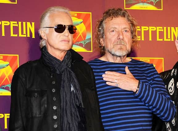 Led Zeppelin guitarist Jimmy Page, left, and singer Robert Plant. Picture: AP
