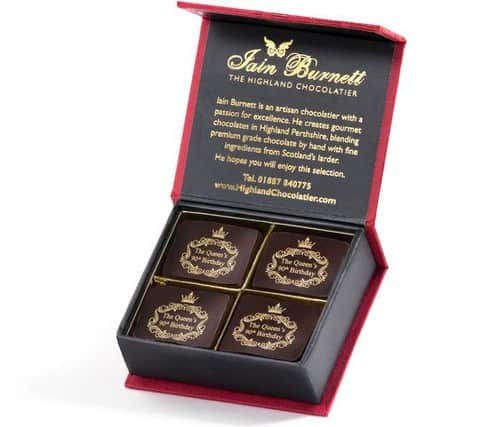 The Sandringham Velvet, Blackcurrants and Cream Truffle was created for the Queen's 90th birthday Picture: The Highland Chocolatier