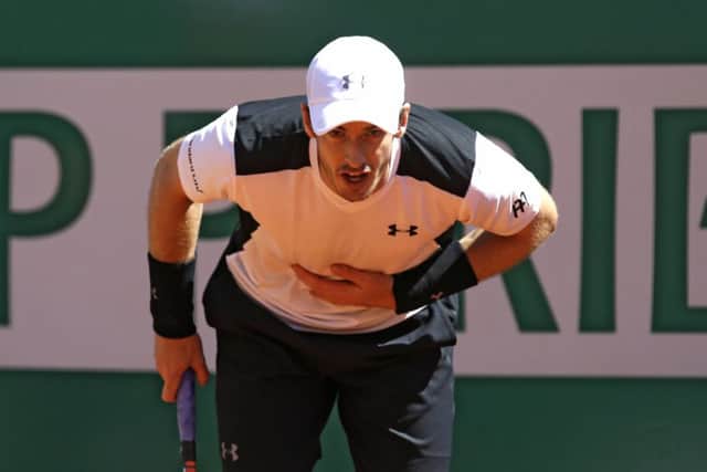 Take a bow, son: Andy Murray gestures during his win over Pierre-Hugues Herbert of France in Monte Carlo. Picture: Lionel Cironneau/AP