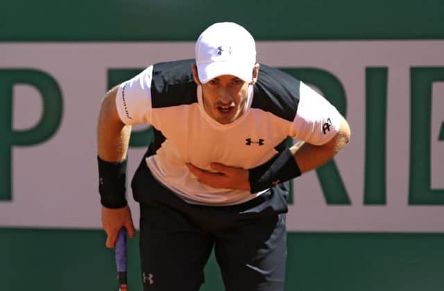Take a bow, son: Andy Murray gestures during his win over Pierre-Hugues Herbert of France in Monte Carlo. Picture: Lionel Cironneau/AP
